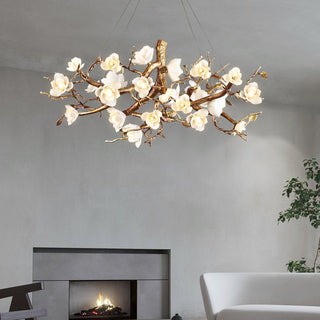 Blossom Canopy Floral Ceramics Chandelier