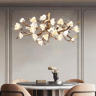 Blossom Canopy Floral Ceramics Chandelier