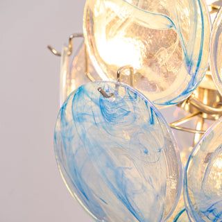 Lila Blue Glass Disc Chandelier