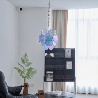 Lila Blue Glass Disc Chandelier