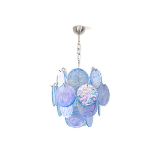 Lila Blue Glass Disc Chandelier