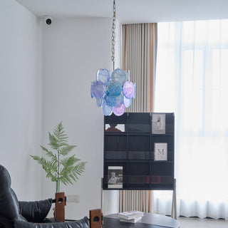 Lila Blue Glass Disc Chandelier