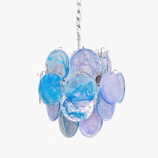 Lila Blue Glass Disc Chandelier