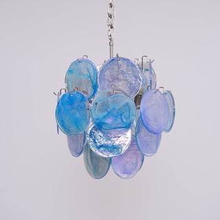 Lila Blue Glass Disc Chandelier