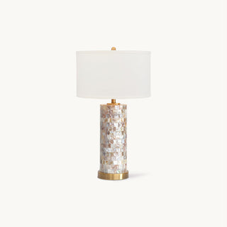Iona Shell Mosaic Column Table Lamp