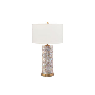 Iona Shell Mosaic Column Table Lamp