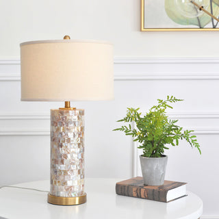 Iona Shell Mosaic Column Table Lamp