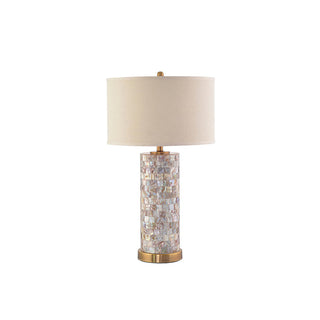 Iona Shell Mosaic Column Table Lamp