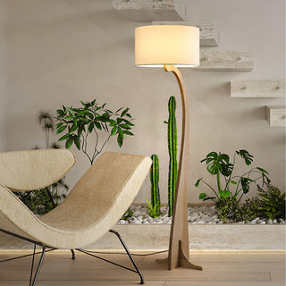 Cura Flowing Wood Floor Lamp