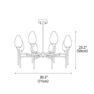 Brass Blossom Luxury Glass Chandelier
