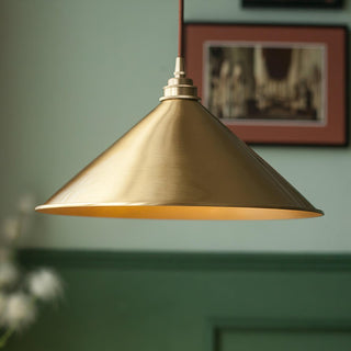 Cone Farmhouse Brass Pendant Light