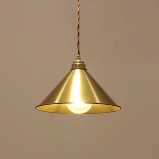 Cone Farmhouse Brass Pendant Light