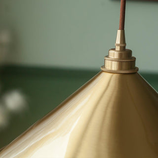 Cone Farmhouse Brass Pendant Light