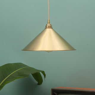 Cone Farmhouse Brass Pendant Light