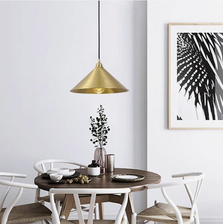 Cone Farmhouse Brass Pendant Light