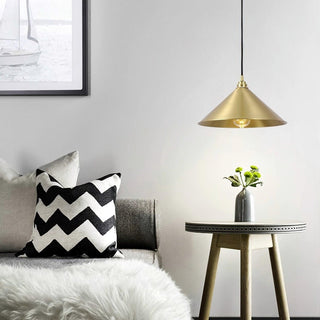 Cone Farmhouse Brass Pendant Light