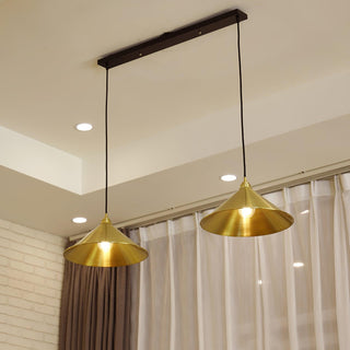 Cone Farmhouse Brass Pendant Light