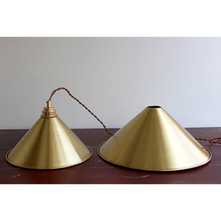 Cone Farmhouse Brass Pendant Light