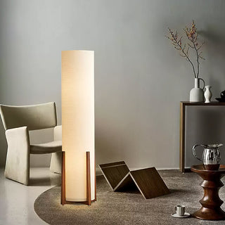 Orion Mid-Century Wood Fabric Floor Lamp
