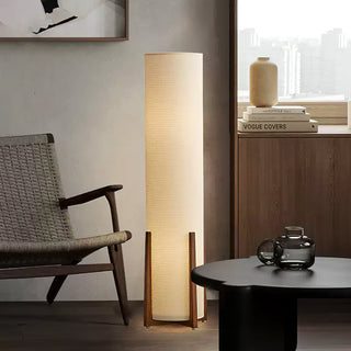 Orion Mid-Century Wood Fabric Floor Lamp
