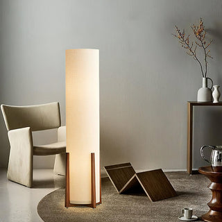 Orion Mid-Century Wood Fabric Floor Lamp