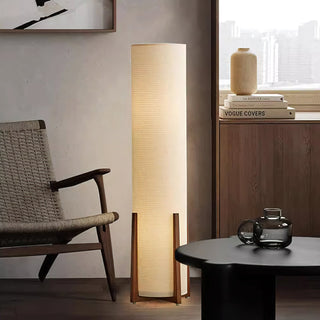 Orion Mid-Century Wood Fabric Floor Lamp