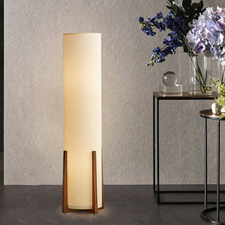 Orion Mid-Century Wood Fabric Floor Lamp