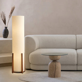 Orion Mid-Century Wood Fabric Floor Lamp