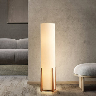 Orion Mid-Century Wood Fabric Floor Lamp