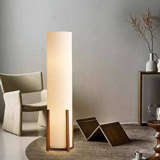 Orion Mid-Century Wood Fabric Floor Lamp
