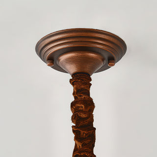 Amber Rustic Bronze & Glass Chandelier