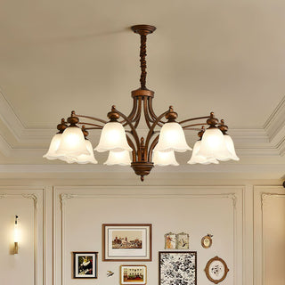 Amber Rustic Bronze & Glass Chandelier