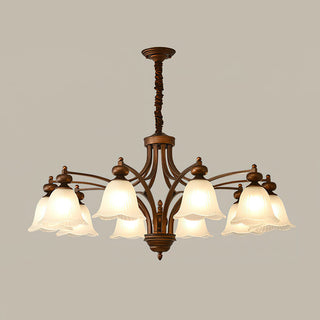 Amber Rustic Bronze & Glass Chandelier