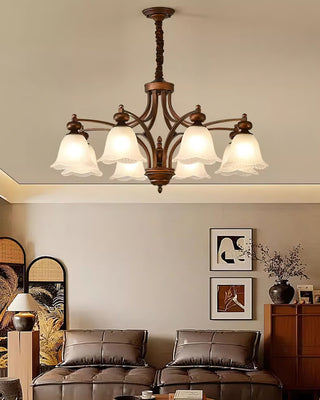 Amber Rustic Bronze & Glass Chandelier