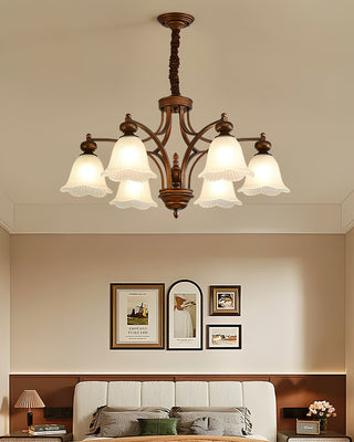 Amber Rustic Bronze & Glass Chandelier