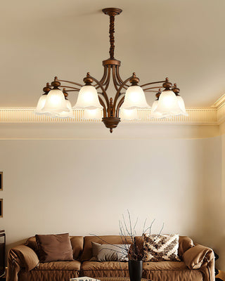 Amber Rustic Bronze & Glass Chandelier