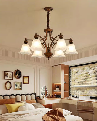 Amber Rustic Bronze & Glass Chandelier