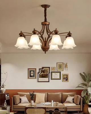 Amber Rustic Bronze & Glass Chandelier