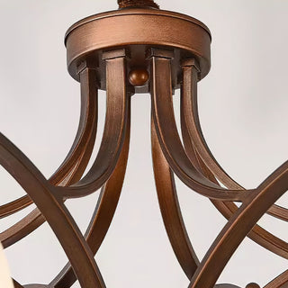 Amber Rustic Bronze & Glass Chandelier