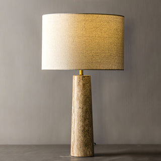 Brixton Travertine Fabric Table Lamp
