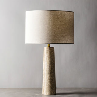 Brixton Travertine Fabric Table Lamp