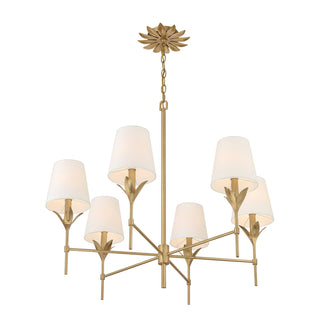 Adeline Traditional Brass & Fabric Chandelier