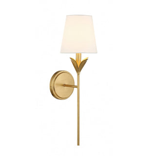 Arianna Classic Double Brass & Fabric Wall Sconce