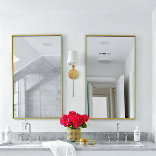 Arianna Classic Double Brass & Fabric Wall Sconce