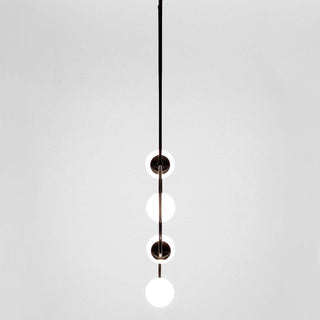 C Curved Black Metal & Opal Glass Pendant Light