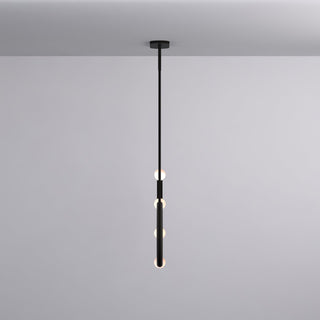 C Curved Black Metal & Opal Glass Pendant Light