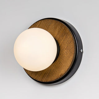 CadetModern Wood Glass Wall Sconce