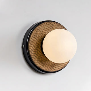 CadetModern Wood Glass Wall Sconce