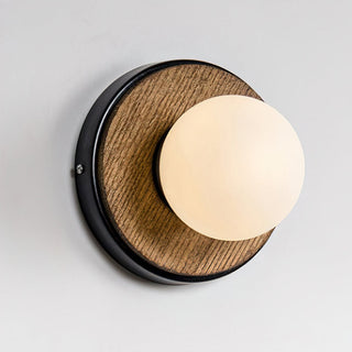 CadetModern Wood Glass Wall Sconce
