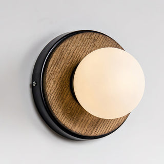 CadetModern Wood Glass Wall Sconce